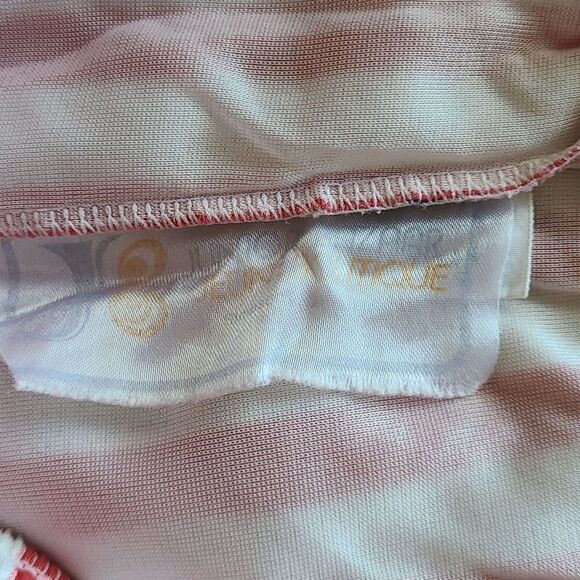 80s RARE Red White Candy Stripe Dolphin Shorts M - Picture 5 of 7